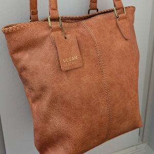 Antik Kraft Vegan Leather Brown Tote